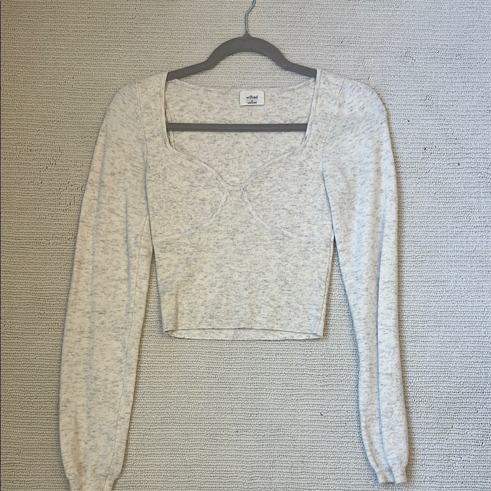 Aritzia Women's Cream Long Sleeve Top